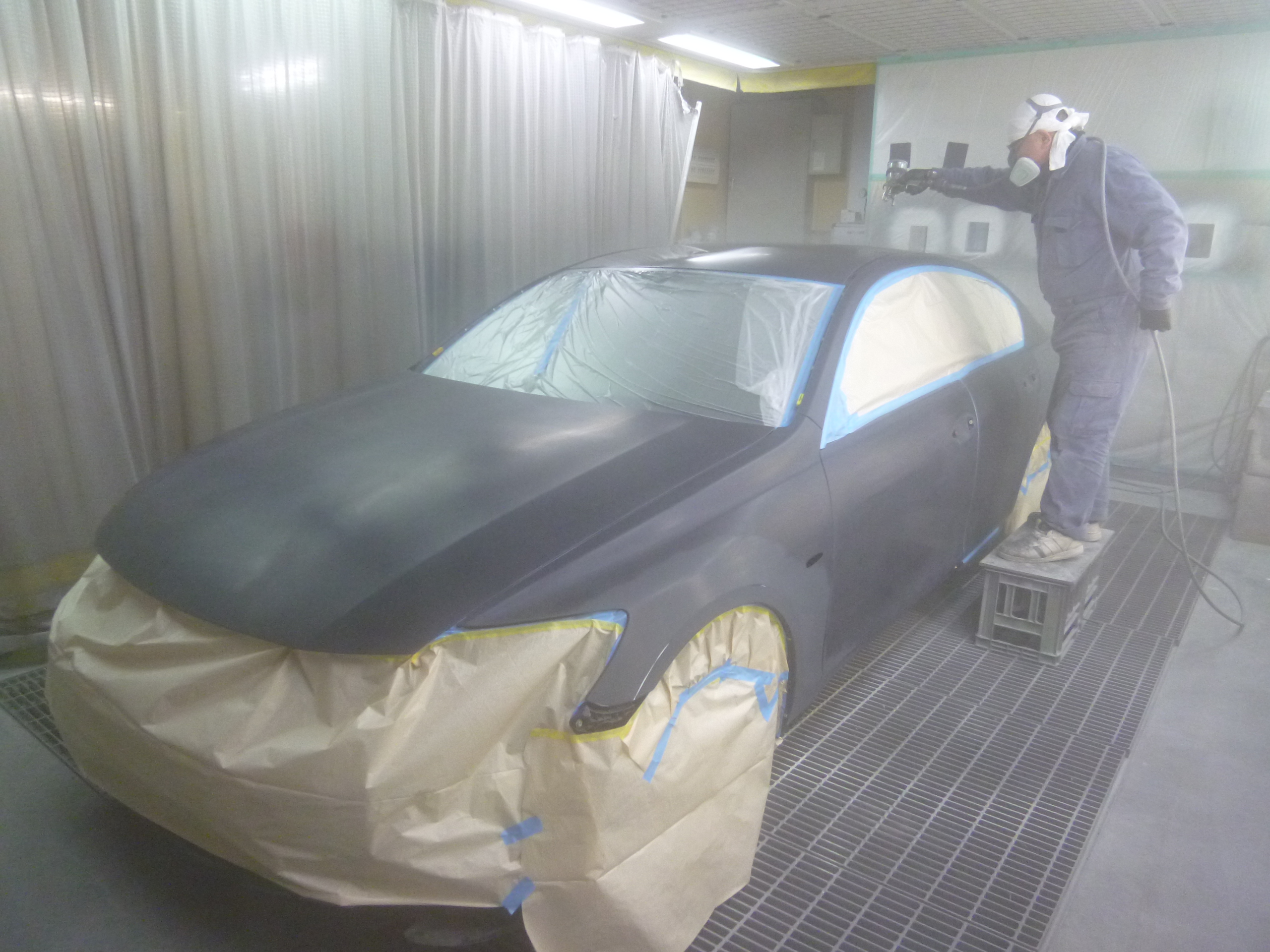 レクサス ｇｓ３５０ オールペン オールペイント 全塗装 ベンツ オブシディアンブラック 塗装編 埼玉県川口市の板金塗装 オールペンならワイズオートデザイン